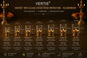 Size of Diya Glass Cover
